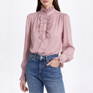 Vintage 1970s Victorian Revival Romantic Ruffle Blouse by One Sixty Six